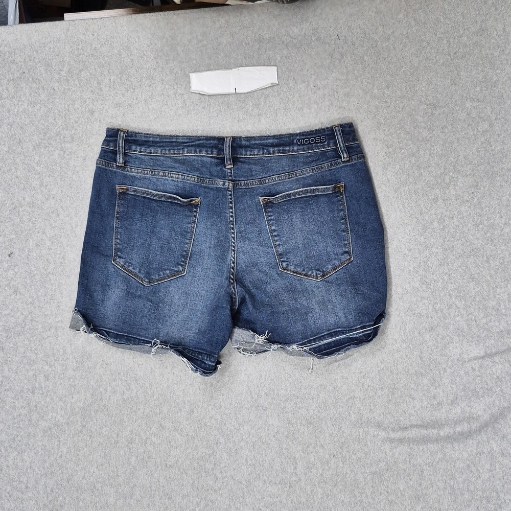 Vigoss Women Shorts 32 Blue Denim Jeans Harley Short Distressed 3" Inseam - Picture 14 of 14